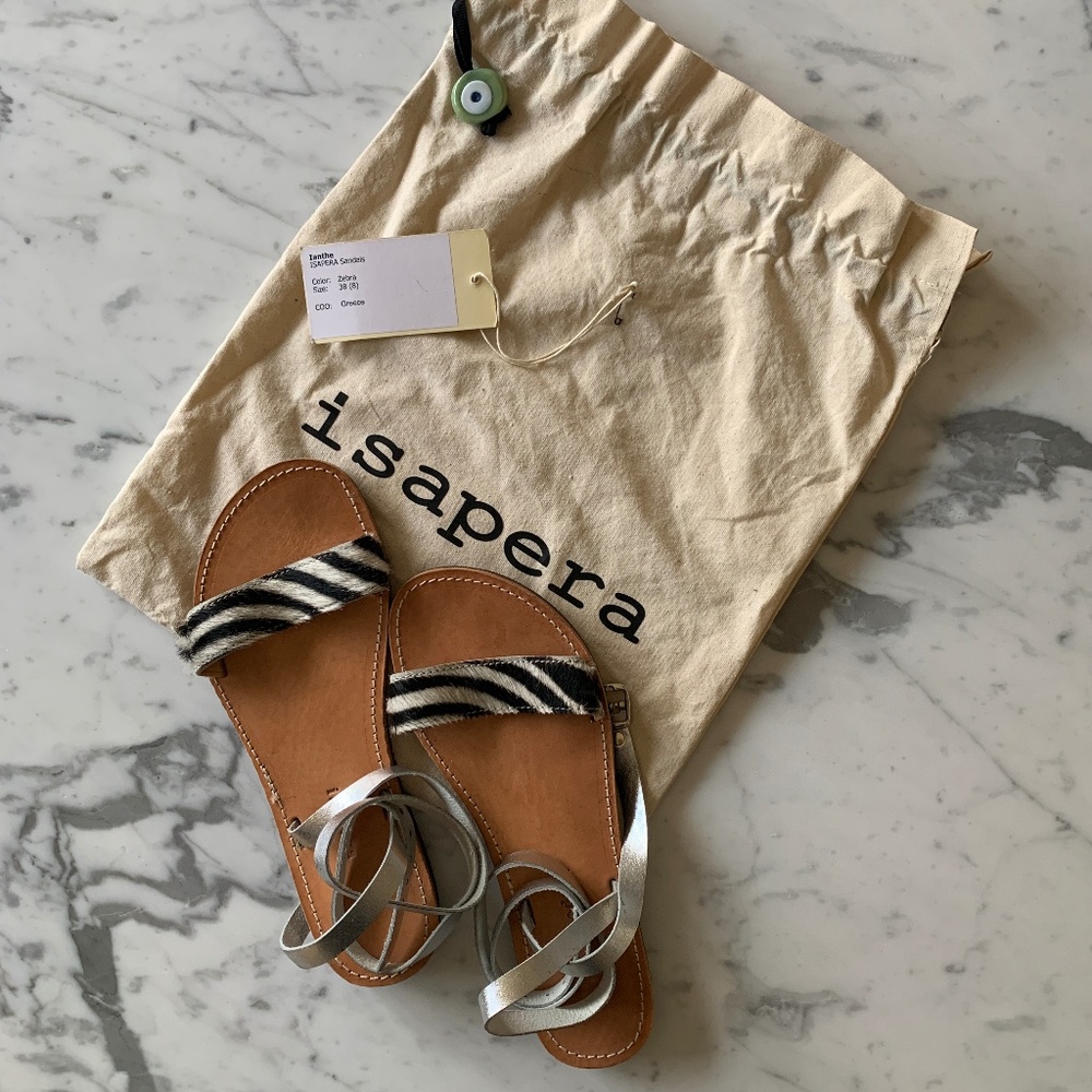 ISAPERA_Ianthe Ankle Wrap Hide + Leather Sandals